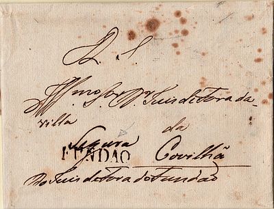 Fund&atilde;o / Segura – Sepia, LF FND-Sms1, on a letter dated Fund&atilde;o (09.09.1828) to Covilh&atilde;, rate 