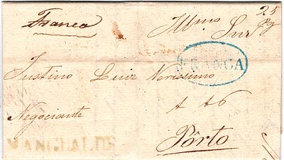 Mangualde / Franca – Green, handwritten in sepia, LF MGL2 and LF MGL-PPms1 on a letter dated 