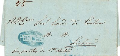 Peniche – Blue/green, LF PNI2 on a letter dated Peniche (29.02.48) to Lisbon (03.03.48), with 