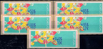 Portugal * 1995 – Popular Toys – Chickens. With optical reading points and without "LITHO 