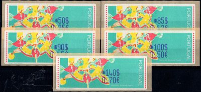 Portugal * 1995 – Popular Toys – Chickens. With optical reading points and without "LITHO 