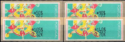 Portugal * 1995 – Popular Toys – Chickens. With optical reading points and without "LITHO 