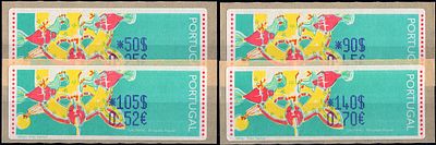 Portugal * 1995 – Popular Toys – Chickens. With optical reading points and without "LITHO 