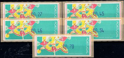 Portugal * 1995 – Popular Toys – Chickens. With optical reading points and without "LITHO 