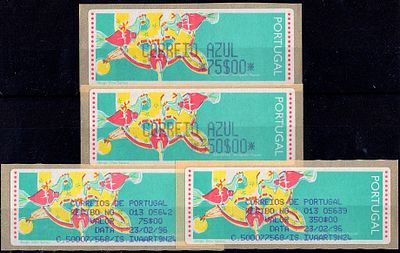 Portugal * 1995 – Popular Toys – Chickens. With optical reading points and without "LITHO 