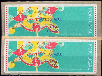 Portugal * 1995 – Popular Toys – Chickens. With optical reading points and without "LITHO 
