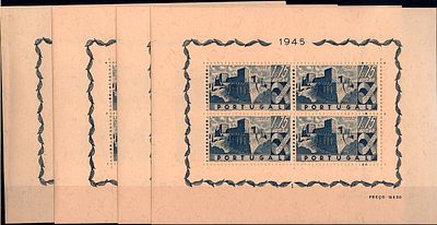 Portugal * 1946 – Castles and Portugal. MF BLC10. Set of four blocks, each corresponding to one 