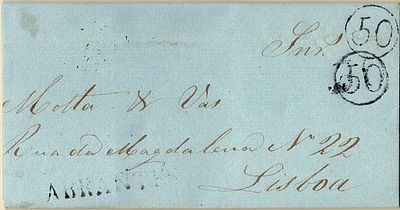 Abrantes – Sepia, LF ABT2 on letter dated from Abrantes (14.08.44) to Lisbon (16.08.44) with 