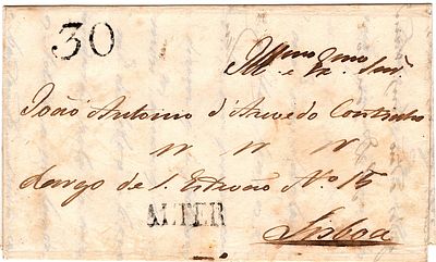 Alter – Black, LF ALT1 on letter dated Alter (19.09.48) to Lisbon (25.09.48) with rate of 30 