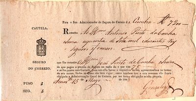 Amarante – Insurance receipt issued by the Amarante post office (15.05.43) addressed to the 