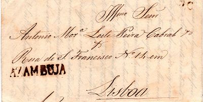 Azambuja – Sepia, LF AZB1 on letter dated from Azambuja (24.08.47) to Lisbon (25.08.47) with 