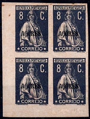 Azores * 1912/13 – Ceres. Mainland stamps with "A&Ccedil;ORES" overprint. MF157, 8c, slate, chalky 