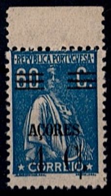 Azores * 1929/30 – Ceres, with surcharge. Mainland stamps with black overprint “A&Ccedil;ORES”. MF283 