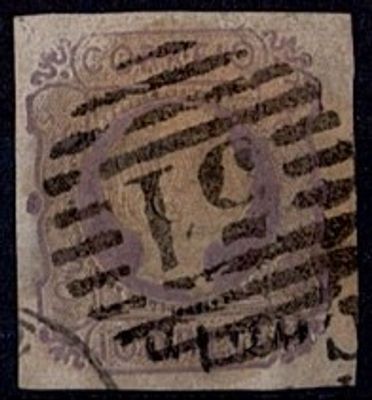 Madeira * Precursors * 1855/56 – D. Pedro V. Straight hair. MF9, 100 r&eacute;is, lilac, smooth paper. 