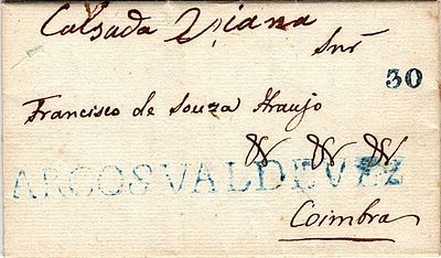 Arcos de Valdevez – A azul, LF AVV1 em carta datada de Arcos de Valdevez (31.12.39) para 