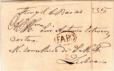 Faro – A s&eacute;pia, LF FAR2 em carta datada de Faro (12.12.28) para Lisboa, com o porte de 35 r&eacute;is 