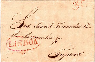 Lisboa – A vermelho, LF LSB5, em carta datada de Lisboa (10.04.33) para Figueira da Foz, com o 