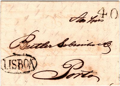 Lisboa – A s&eacute;pia, LF LSB6, em carta datada de Lisboa (19.11.36) para o Porto, com o porte de 40 