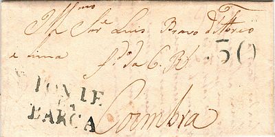 Ponte da Barca – A azul/preto, LF PTB2 em carta datada de Ponte da Barca (27.11.??) para 