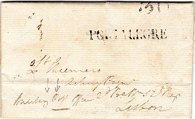 Portalegre * Invas&otilde;es francesas - A preto, LF PTG1 em carta datada de Portalegre (16.03.??) 