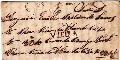 Vieira – A s&eacute;pia, LF VRM1 em carta datada de Vieira (05.06.53) para o Porto (08.06.53), pelo 