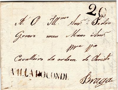 Vila do Conde – A s&eacute;pia, LF VCD1 em carta datada de Vila do Conde (0302.06) para Braga, com o 