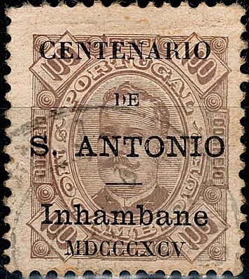 Inhambane * 1895 – D. Carlos I, tipo Diogo Neto. Selos de Mo&ccedil;ambique com sobrecarga “CENTENARIO 