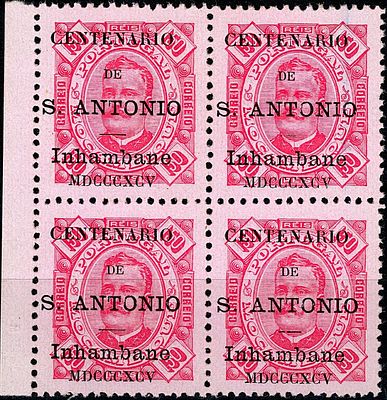 Inhambane * 1895 – D. Carlos I, tipo Diogo Neto. Selos de Mo&ccedil;ambique com sobrecarga “CENTENARIO 