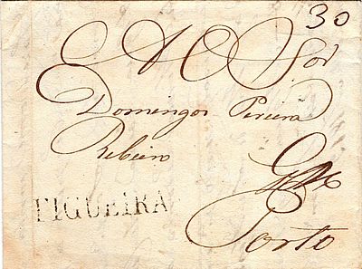 Figueira – Sepia, LF FIG3 on a letter dated from Figueira da Foz (January 23, 2012) to Porto 