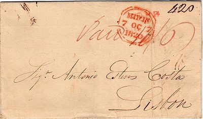 Lisbon * Letters from abroad * Ireland – Letter dated from Cork / Ireland (05.10.20) to Lisbon 