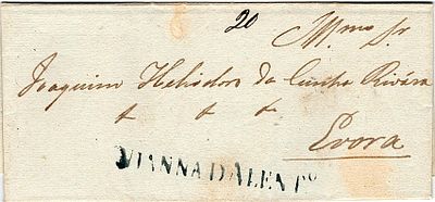 Viana do Alentejo – In blue, LF VNT1 on a letter dated from Viana do Alentejo (18.03.39) to 