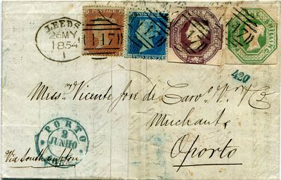 Porto * Foreign Letters. Letter sent from Leeds (May 26, 1954) to Porto (June 2, 1954), with 