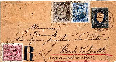 Portugal * 1879 – D. Lu&iacute;s I. Right ribbon. OM1b, 25 r&eacute;is, blue on smooth paper, with silk 