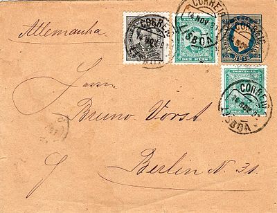 Portugal * 1879 – D. Lu&iacute;s I. Right ribbon. OM1b, 25 r&eacute;is, blue on smooth paper, with silk 