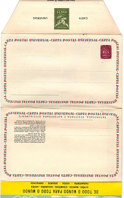 Portugal * 1955/57 – UNIVERSAL LETTER, with Caravela type stamp. Private letter notes. OM4 