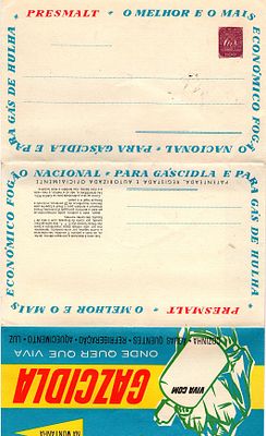 Portugal * 1955/57 – UNIVERSAL LETTER, with Caravela type stamp. Private letter notes. OM4 