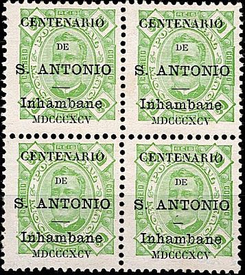 Inhambane * 1895 – D. Carlos I, Diogo Neto type. Mozambique stamps with the overlay “CENTENARIO 