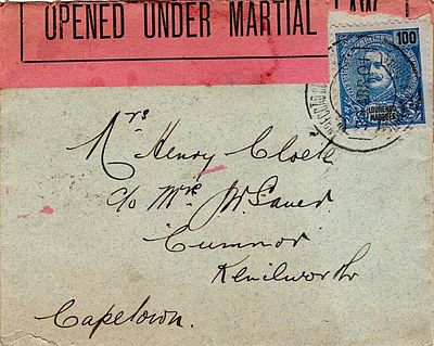 Louren&ccedil;o Marques * Anglo-Boer War * 1898/1901 – D. Carlos I Mouchon. MF41, 100 r&eacute;is, blue on 