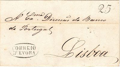 &Eacute;vora (Correio d') – Black letterhead, LF EVR4, dated &Eacute;vora (July 20, 1949) to Lisbon, with 