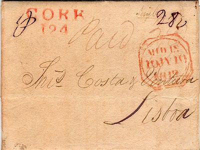Lisbon * Letters from abroad * Ireland – Letter sent from Cork / Ireland (08.07.19) to Lisbon 