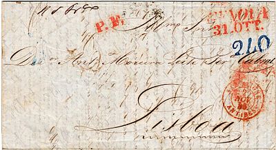 Lisbon * Letters from abroad * Italy – Letter sent from Genoa (31.10.46) to Lisbon (11.11.46) 