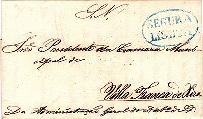 Lisbon / Segura – A azul, LF LSB-S4 on a letter dated Lisbon (20.04.38) to Vila Franca de Xira 