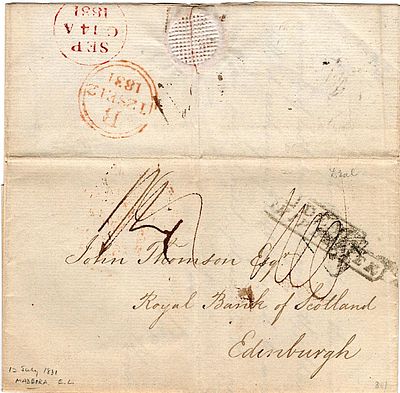 Madeira – Letter dated from Madeira (July 12, 1931) to Edinburgh (September 14, 1931) with the 