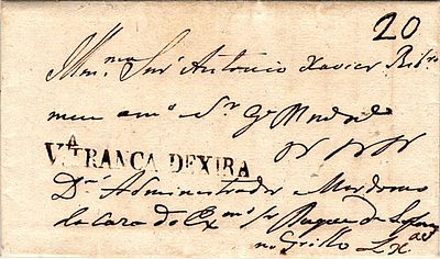 Vila Franca de Xira – Sepia ink, LF VFX2 on a letter dated from Vila Franca (11.08.??) to 