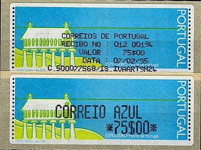 Portugal * 1992 – Espigueiro – Northern Portugal, with optical reading points. CROUZET machine. 