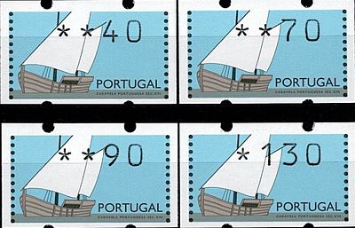 Portugal * 1992 – Portuguese Caravel – 16th Century. KLUSSENDORF Machine. MF ETQ5a. Complete 