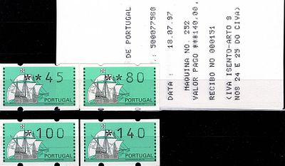 Portugal * 1993 – Portuguese Ship – 16th Century. KLUSSENDORF machine. MF ETQ7c. Complete 
