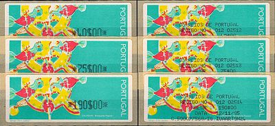 Portugal * 1995 – Popular Toys – Chickens. CROUZET machine. Without optical reading points. MF 