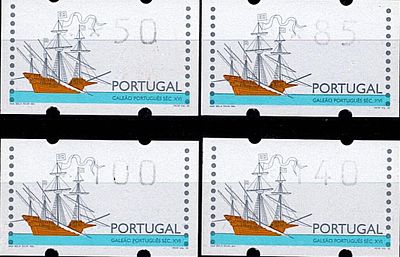 Portugal * 1995 – Portuguese Galleon – 16th Century. KLUSSENDORF machine. MF ETQ9Ab. Complete 