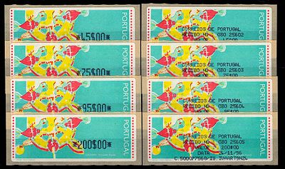 Portugal * 1995 – Popular Toys – Chickens, with optical reading points and without LITHOFORMAS. 